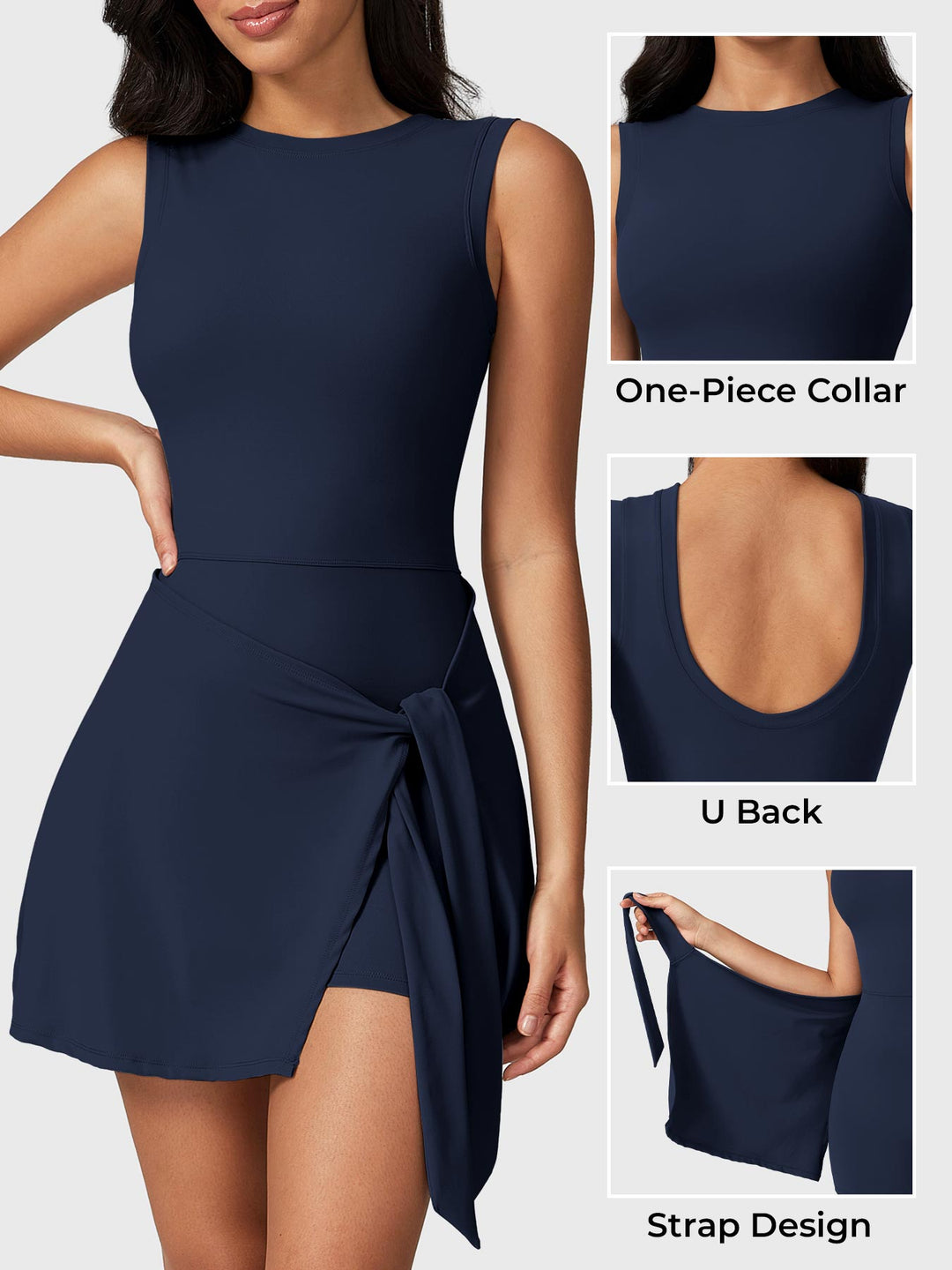 Ezra Renee Sleeveless Tennis Dress Black