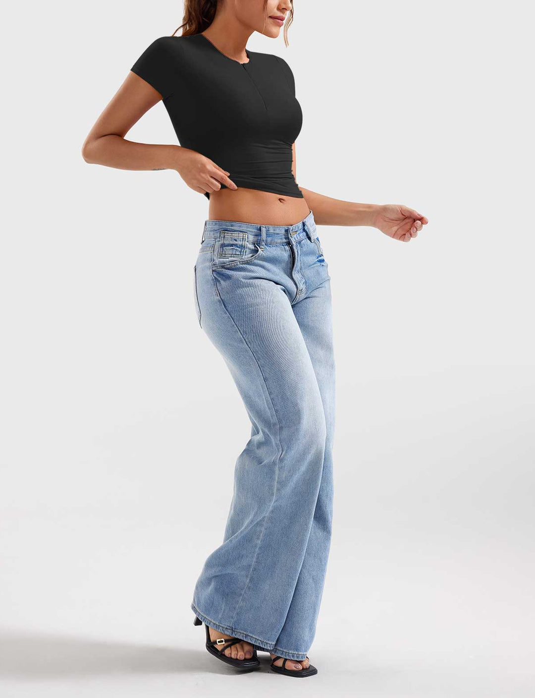 Oliver Zip Up Crop Top in Red