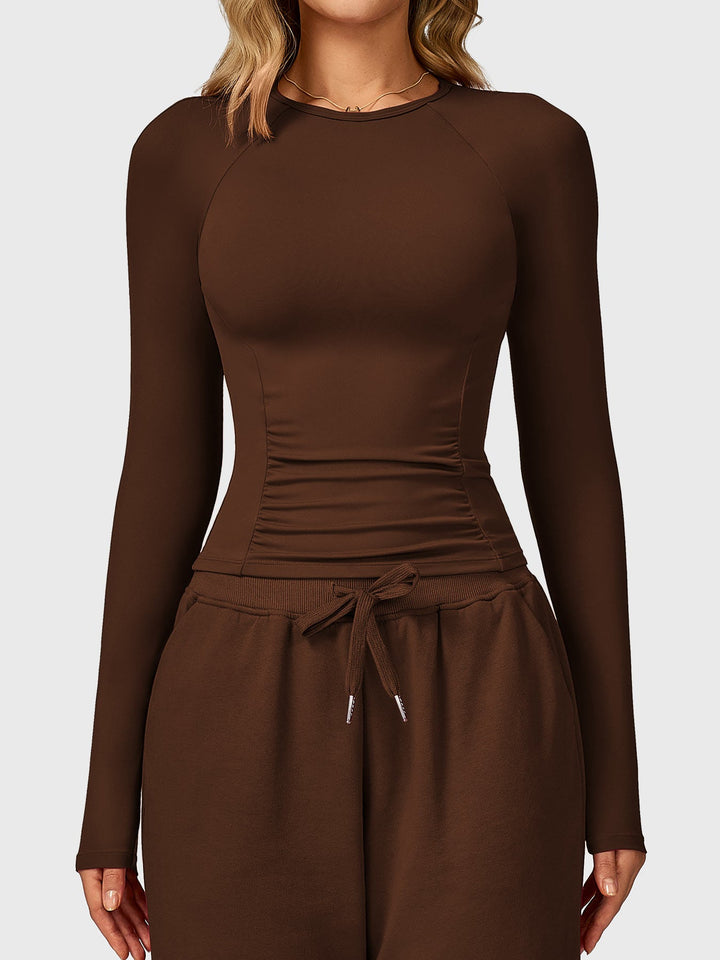 Lia long sleeve Top in Maroon