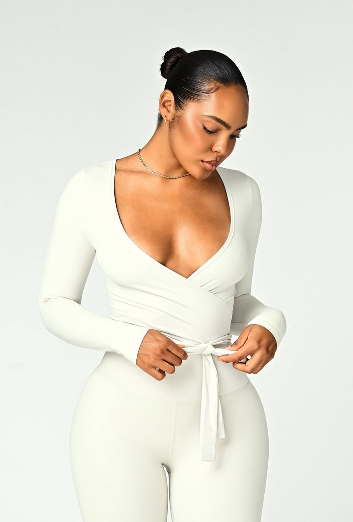 Olympia Wrap Top in Wine