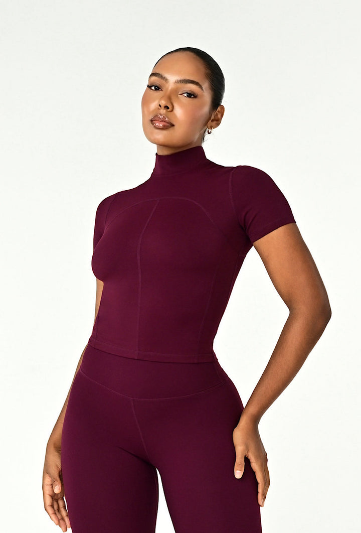 Camila High Neck Top in Navyblue