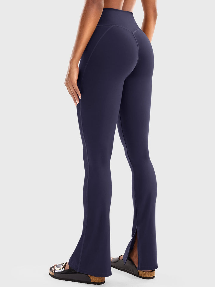 Axel Flare Split Hem Seamless Leggings Red