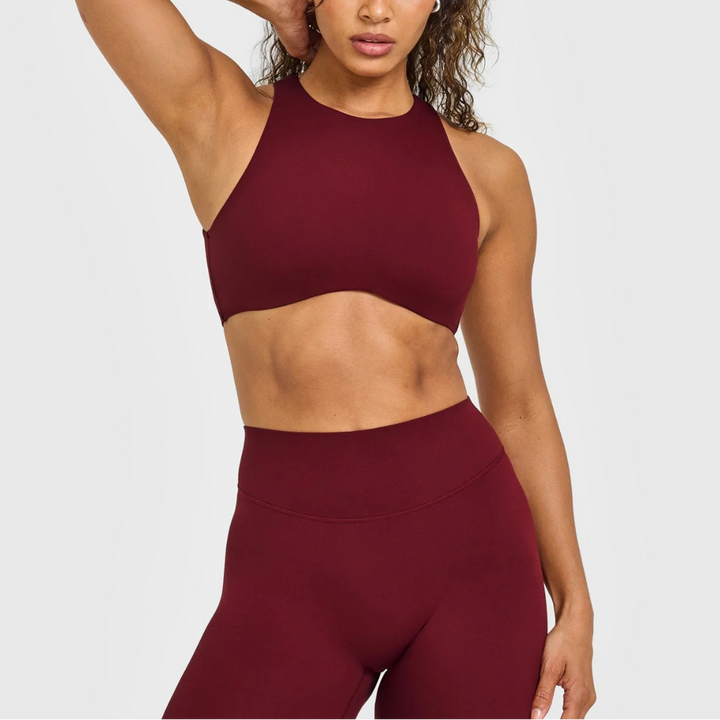 Ella High Neck Sports Bra in Black