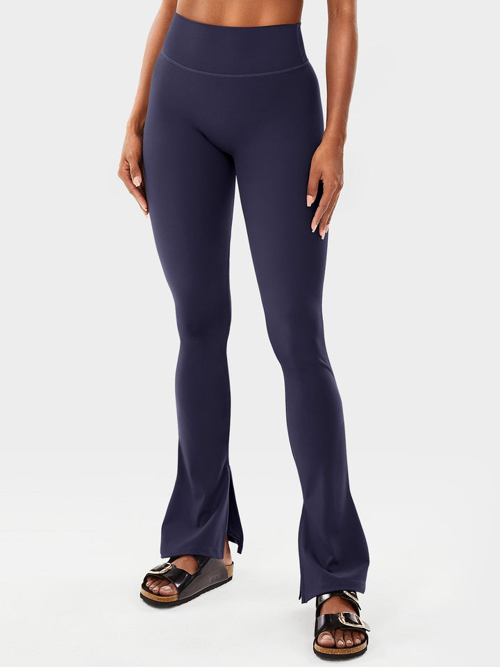 Axel Flare Split Hem Seamless Leggings Red