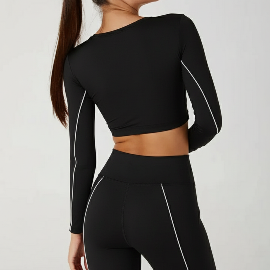 Quinn Long Sleeve Top in Black