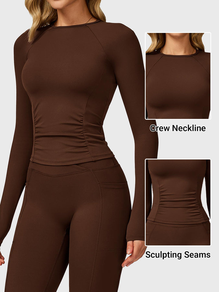 Lia long sleeve Top in Maroon