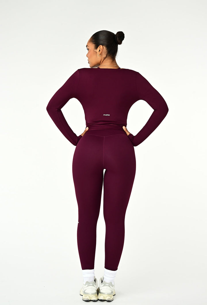 Olympia Wrap Top in Wine