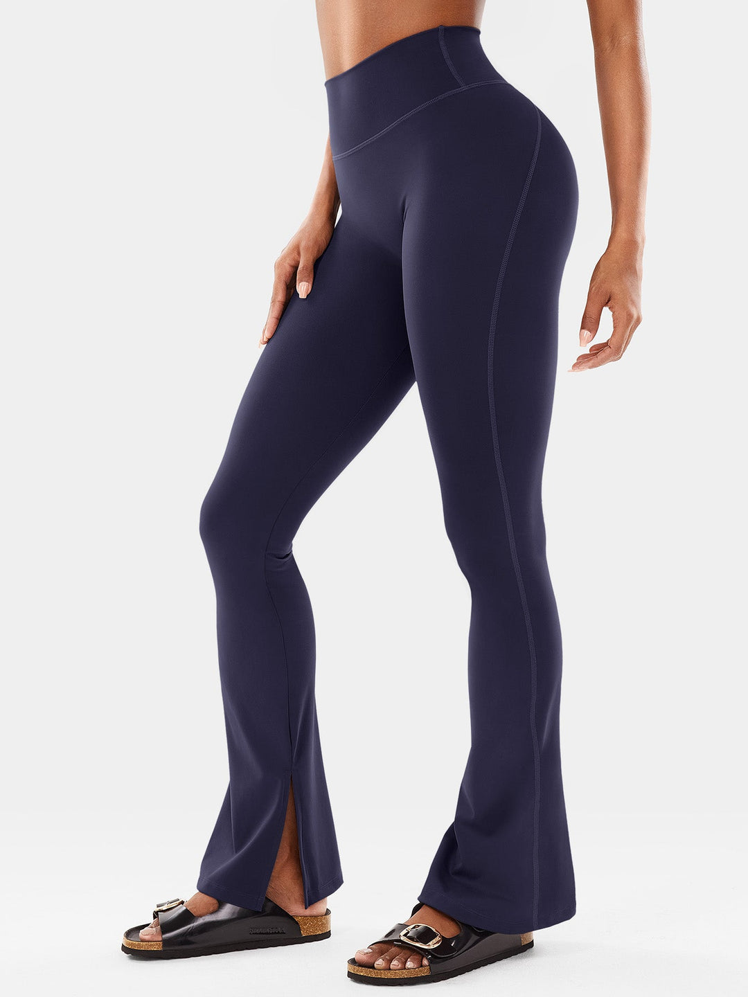 Axel Flare Split Hem Seamless Leggings Red