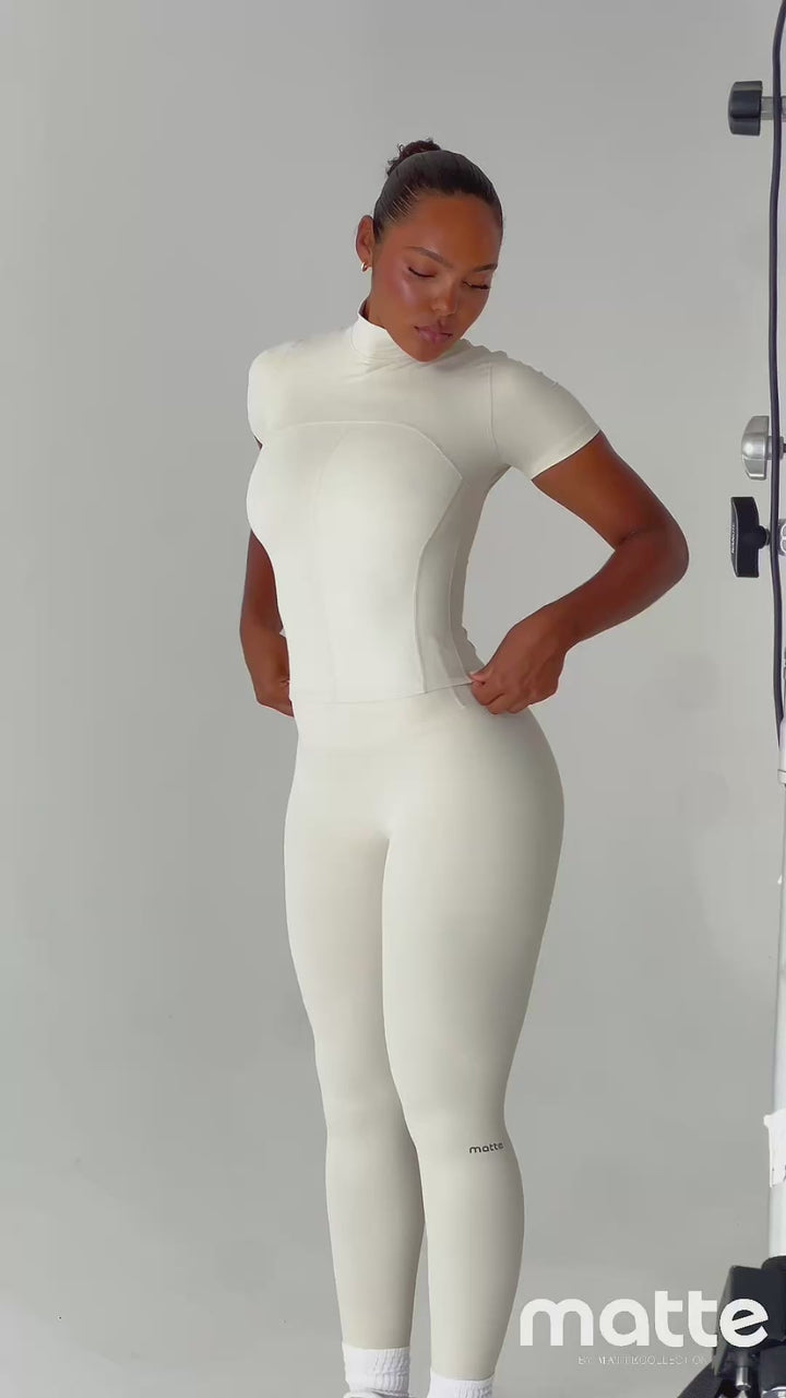 Camila High Neck Top in Navyblue