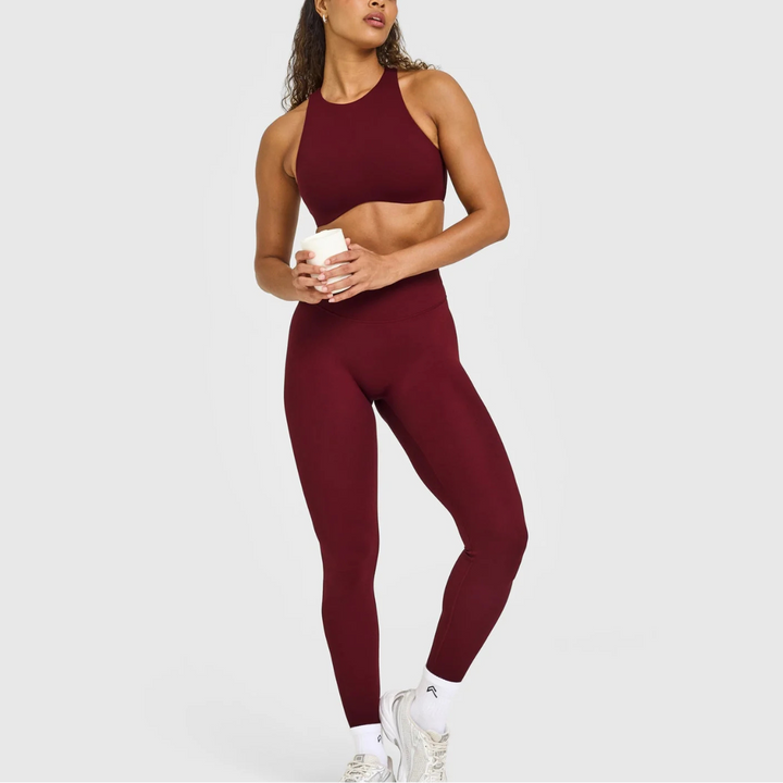 Ella High Neck Sports Bra in Black