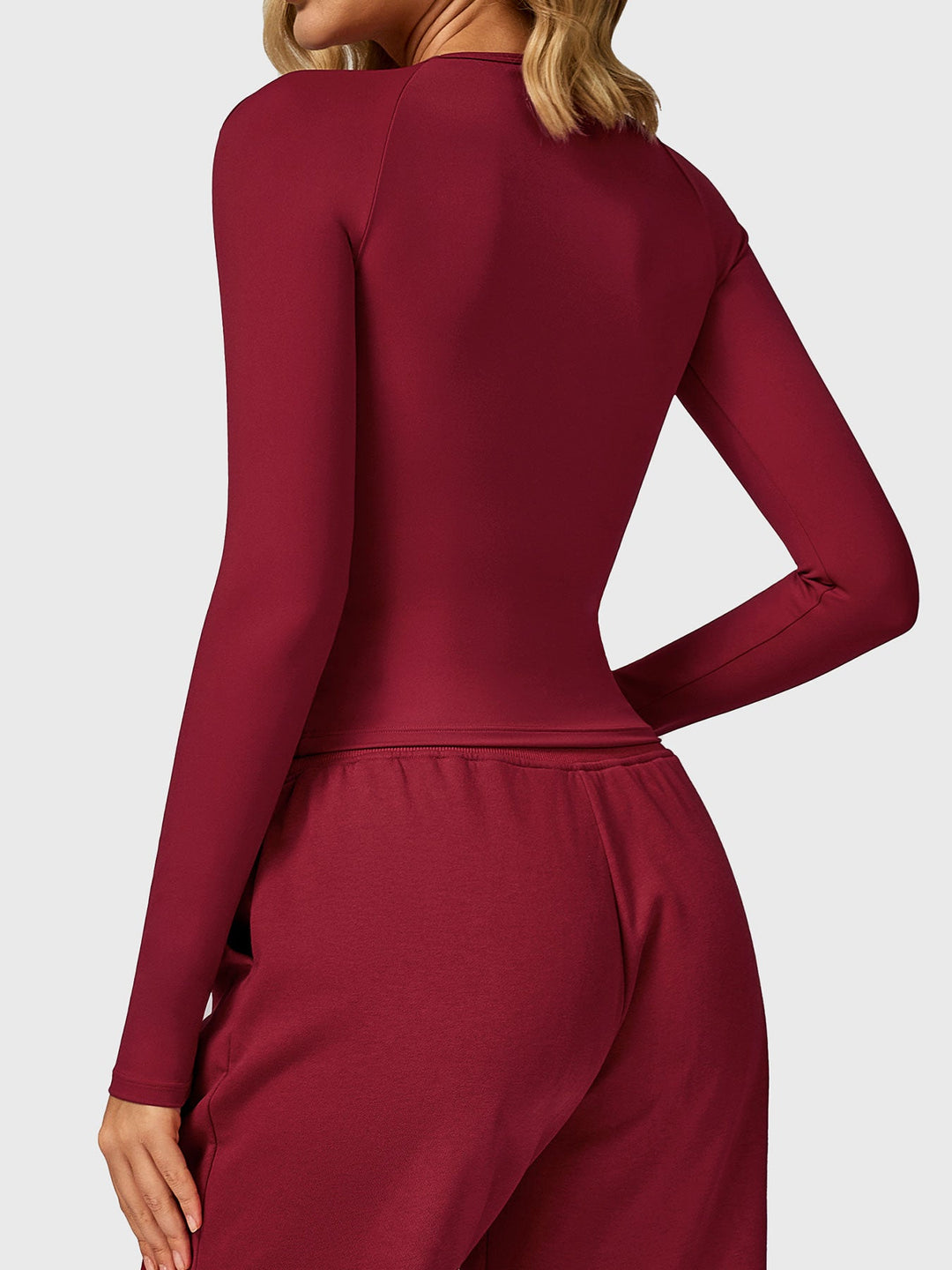 Lia long sleeve Top in Maroon