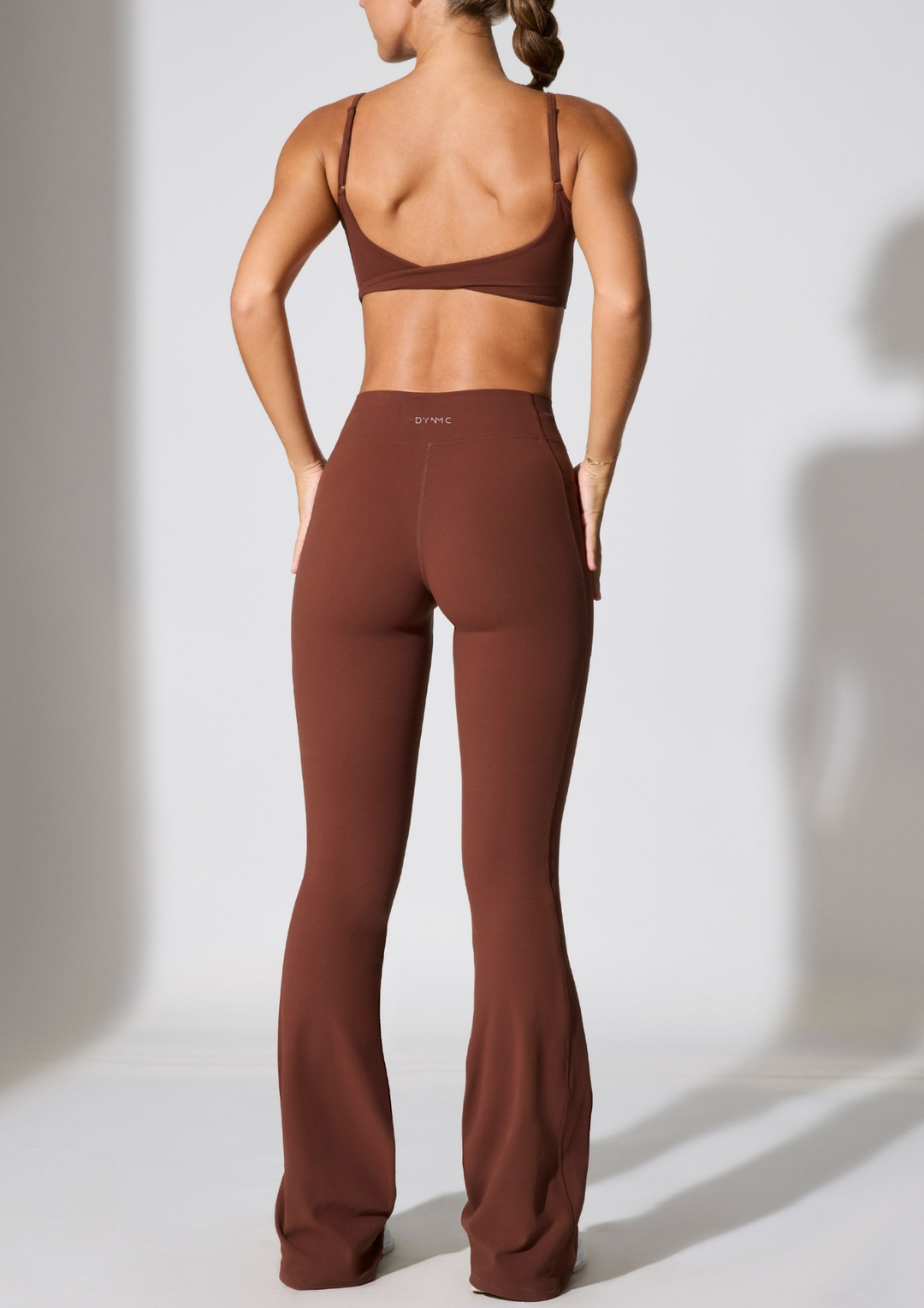 Iraida Twist Waist Flare pocket Leggings in Black
