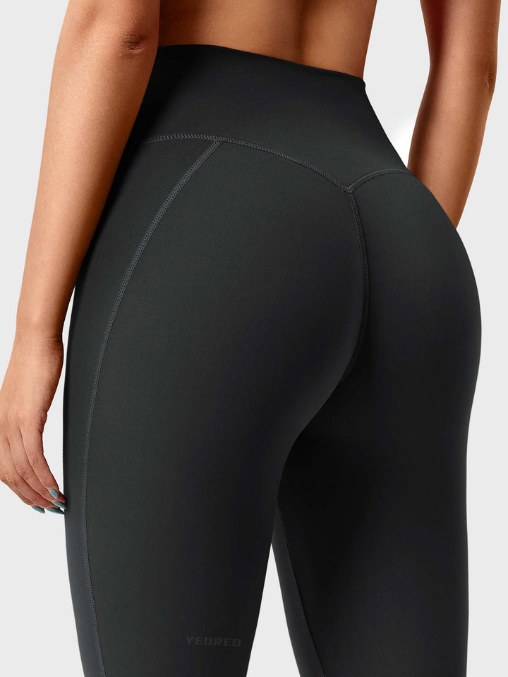 Axel Flare Split Hem Seamless Leggings Red