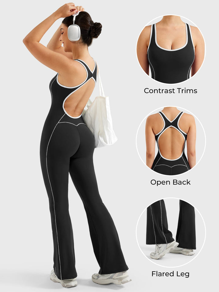 Nolan Contrast Trim Flared Jumpsuit