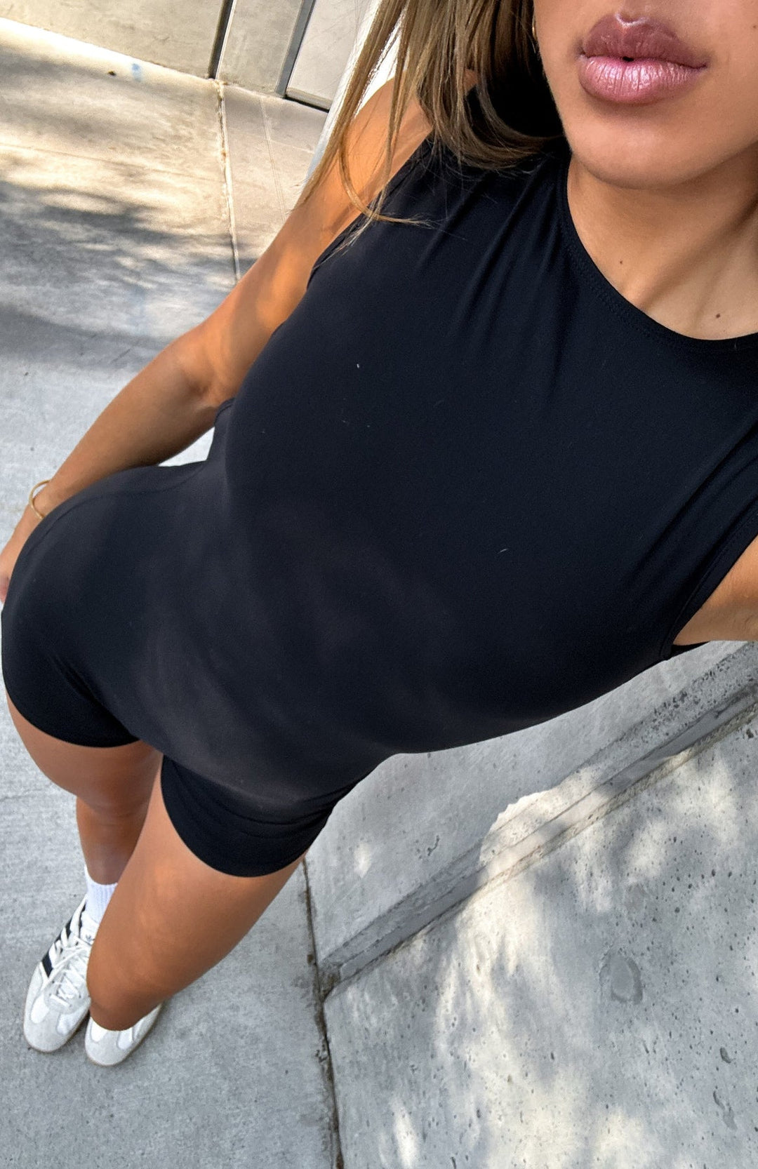 Malvina open back Playsuit Black