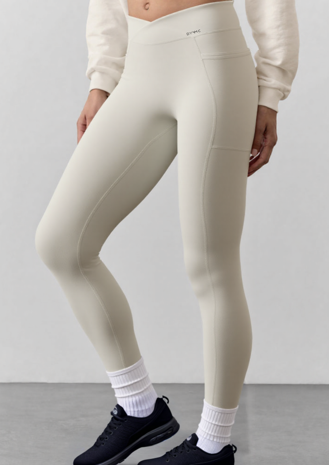 Aliya High Waist Wrap Over Leggings Black