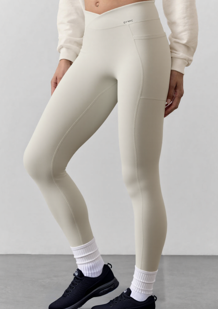 Aliya High Waist Wrap Over Leggings Black
