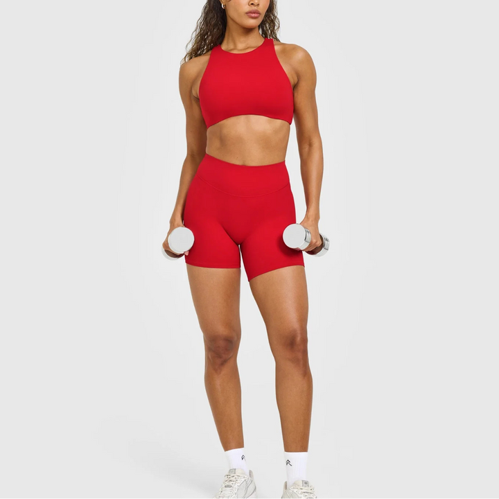 Ella High Neck Sports Bra in Black