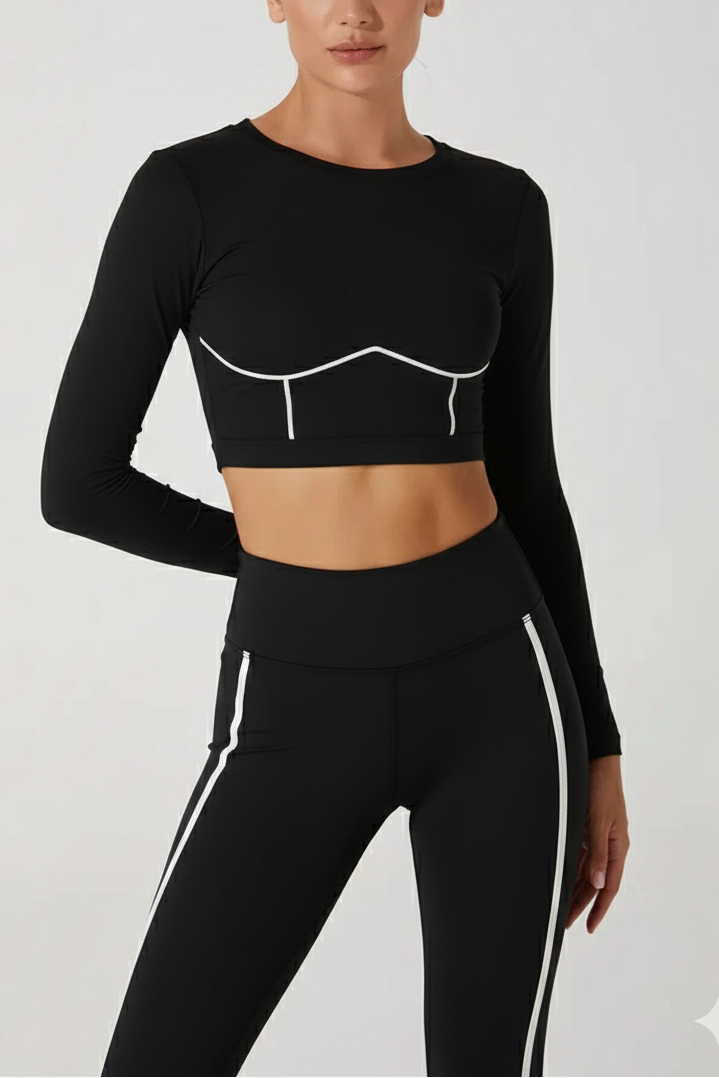 Quinn Long Sleeve Top in Black