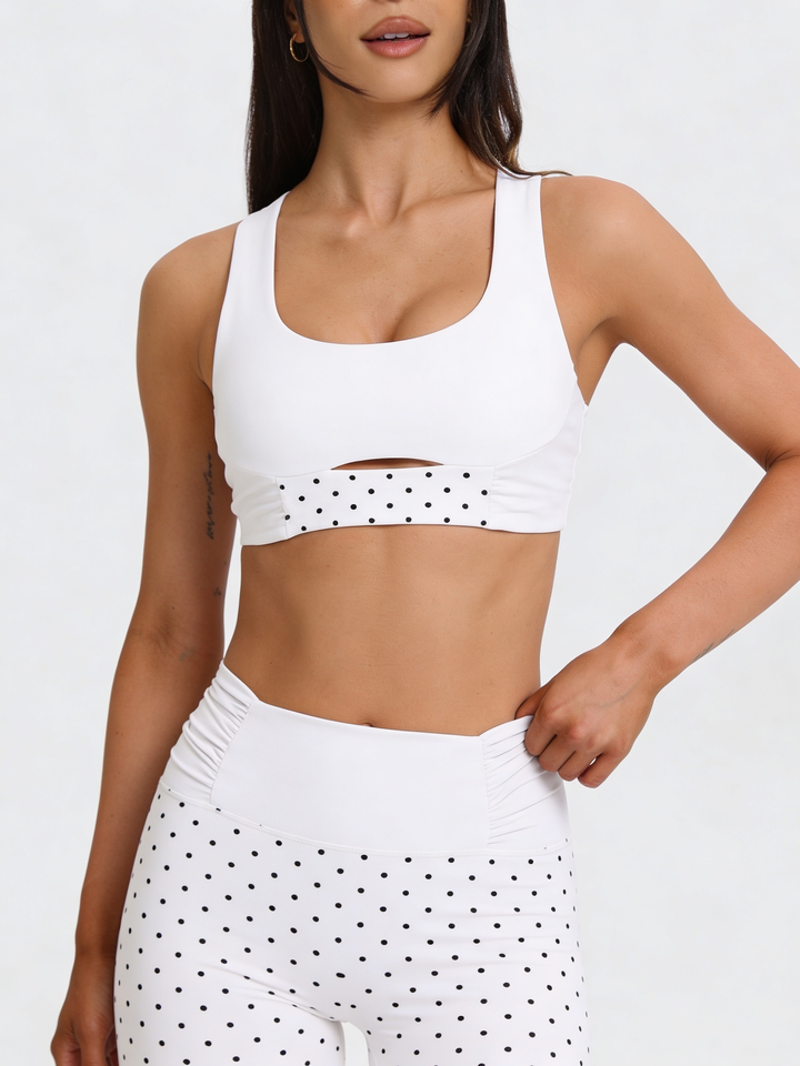 Peek-A-Boo Medium impactt bra White