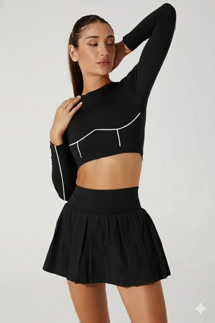 Quinn Long Sleeve Top in Black