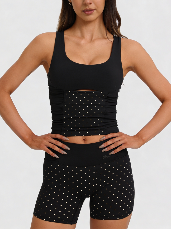 Paneled Peek-A-Boo Cami Top White