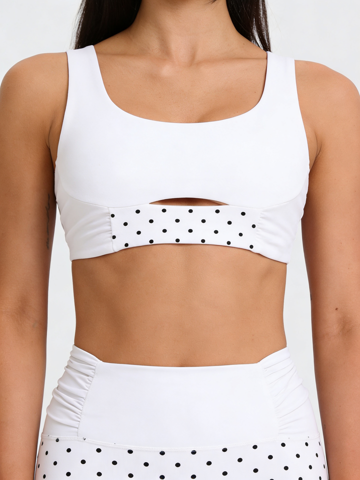 Peek-A-Boo Medium impactt bra White