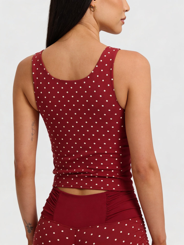 Paneled Peek-A-Boo Cami Top White