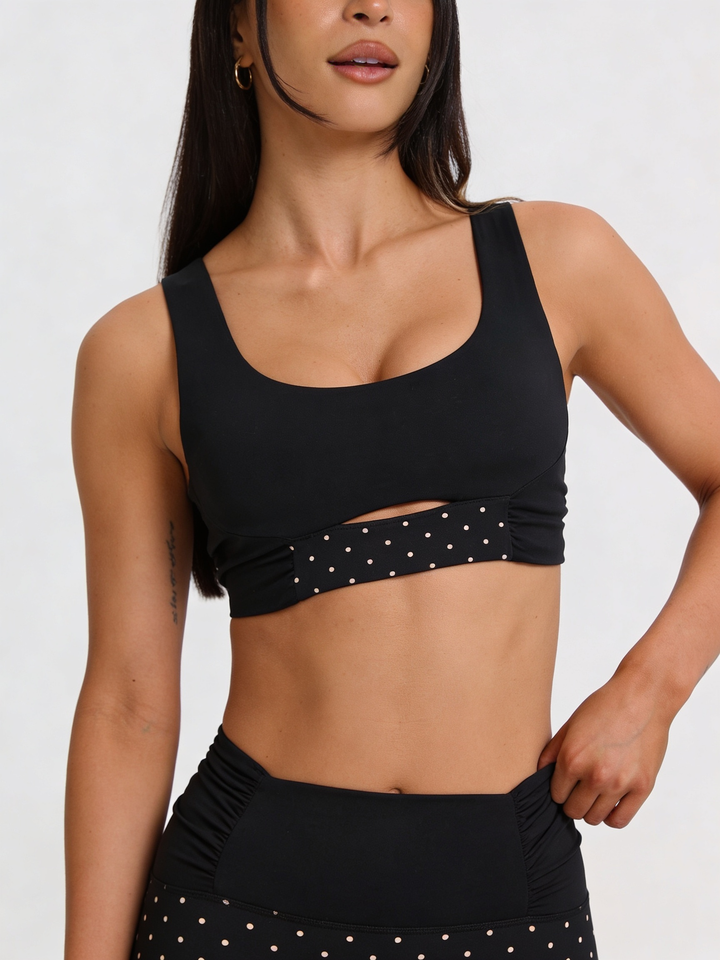 Peek-A-Boo Medium impactt bra White