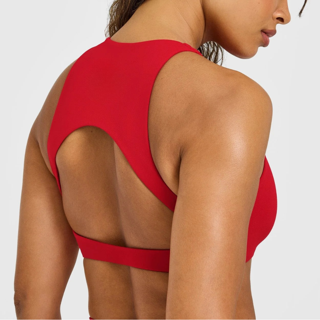 Ella High Neck Sports Bra in Black