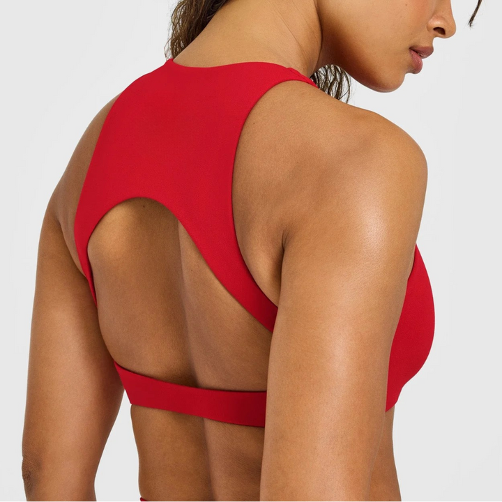 Ella High Neck Sports Bra in Black