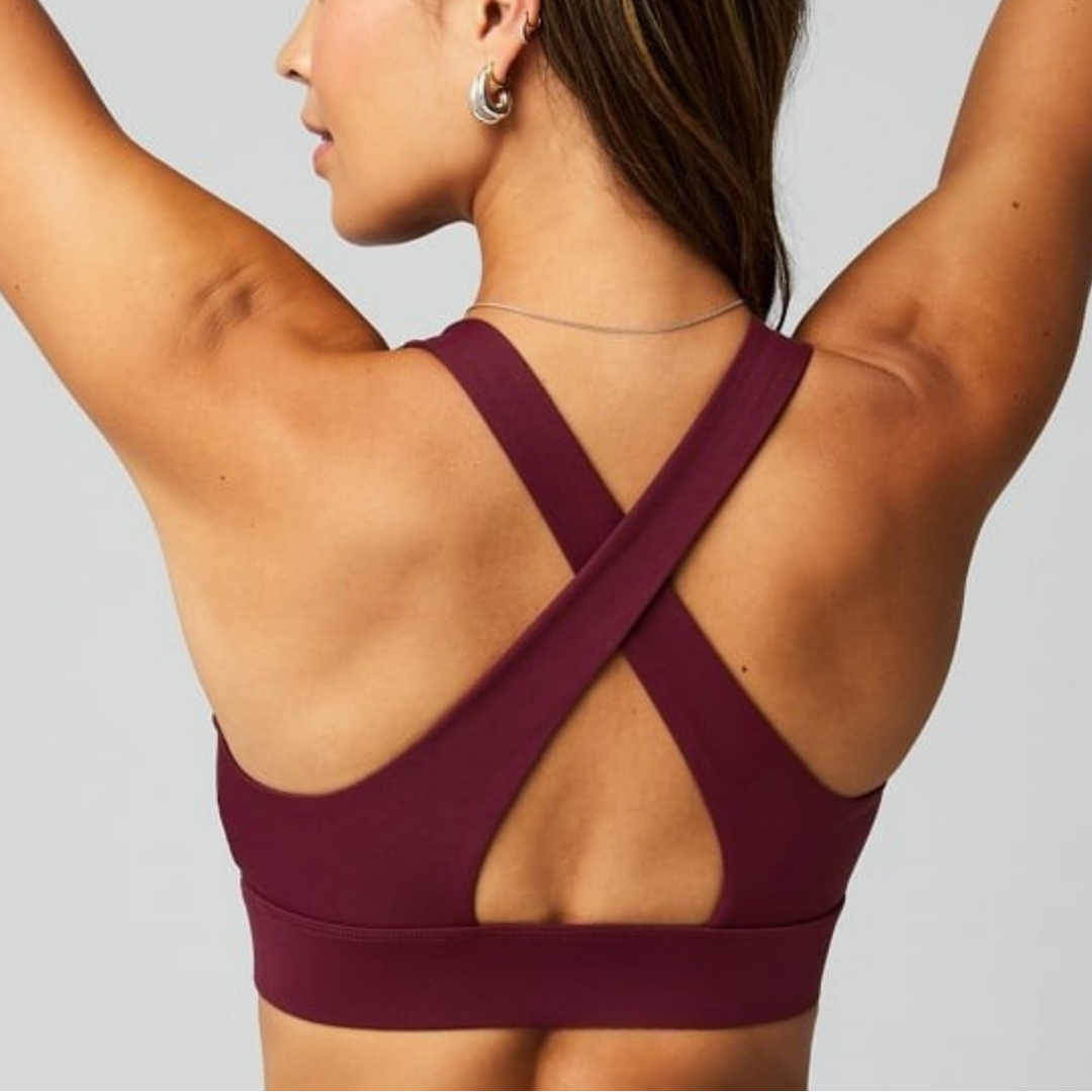 Dina Twist Sports Bra in Maroon