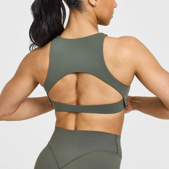 Ella High Neck Sports Bra in Black