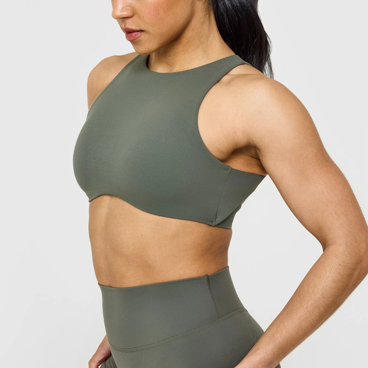 Ella High Neck Sports Bra in Black