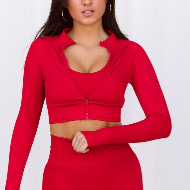 Erika Seamless Zip Up Jacket in Black