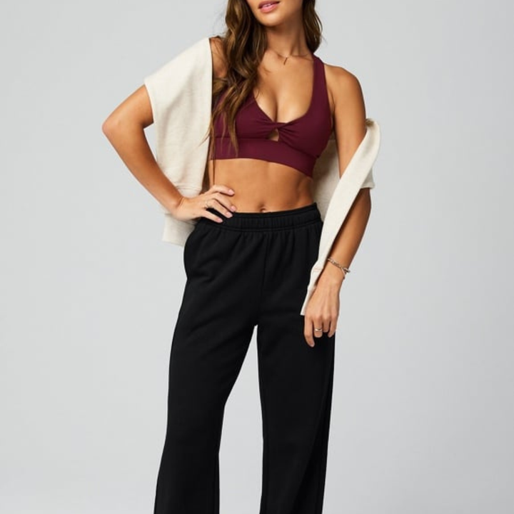 Dina Twist Sports Bra in Maroon