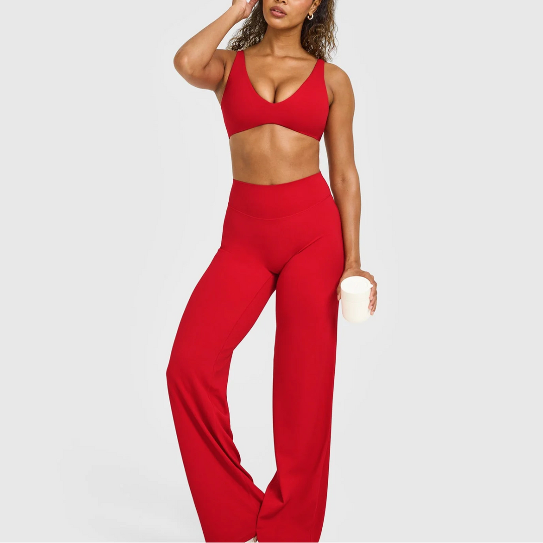 Dalyen Straight Seamless Leggings Red